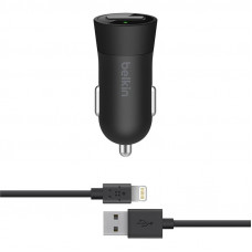 Автомобільний зарядний пристрій Belkin (1USB, 2.4A) Black (F8J177DS04-BLK) + кабель Lightning