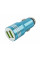 Автомобільний зарядний пристрій Dengos (2USB; 2.1A, 1A) Blue (DG-CS-01) + кабель USB Type-C