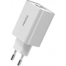 Мережевий зарядний пристрій Proda PD-A28c (2USB 2.4A) White (PD-A28c-WH) + кабель USB Type-C