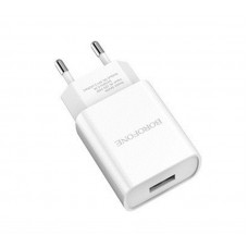 Зарядний пристрій Borofone BA20A Sharp Single USB 2.1A White (BA20AMW) + кабель MicroUSB