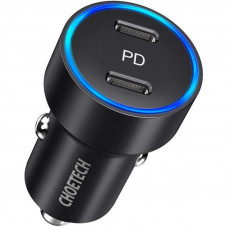 Автомобільний зарядний пристрій Choetech (2xUSB Type C) PD3.0 QC3.0 AFC 36W 2.4A (C0054)